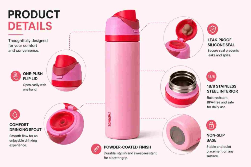 Amazon Product Detail showcasing product features, components, and close-up views