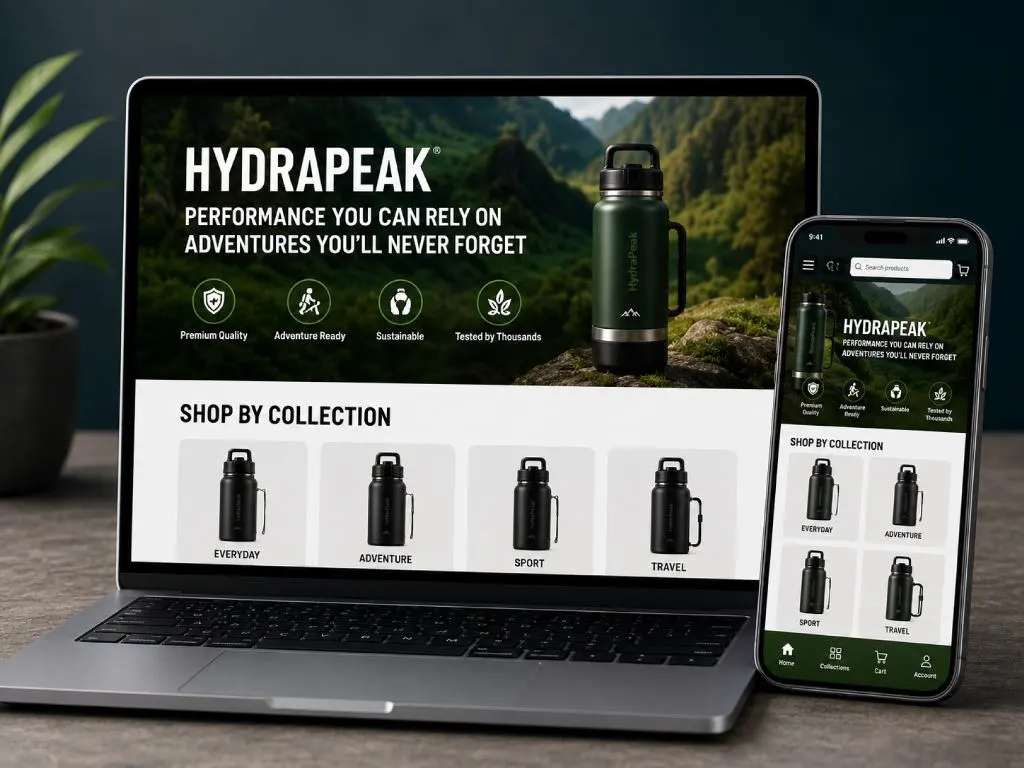 Amazon Brand Store design for Hydropeak showing consistent product collection by Pixels Beast