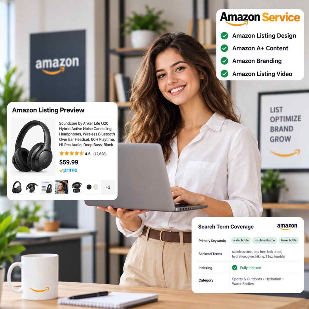 Amazon listing service by Pixels Beast turning visitors into buyers